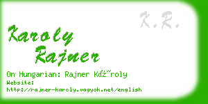 karoly rajner business card